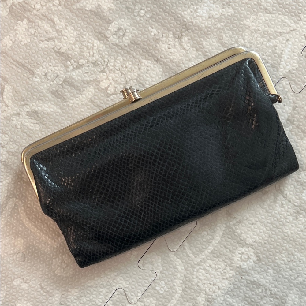 HOBO Black Clutch with Gold Frame